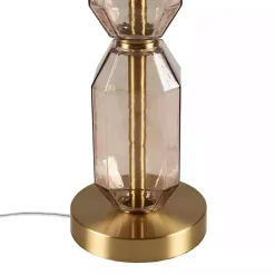 New Kirklands Home Amber Faceted Glass Table Lamp Brown