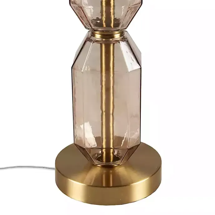 New Kirklands Home Amber Faceted Glass Table Lamp Brown