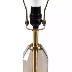 New Kirklands Home Amber Faceted Glass Table Lamp Brown