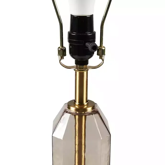 New Kirklands Home Amber Faceted Glass Table Lamp Brown
