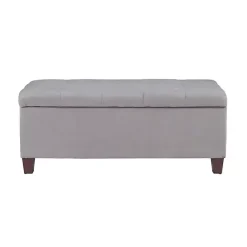 Outlet Kirklands Home Amelia Tufted Shoe Storage Ottoman Bench Gray