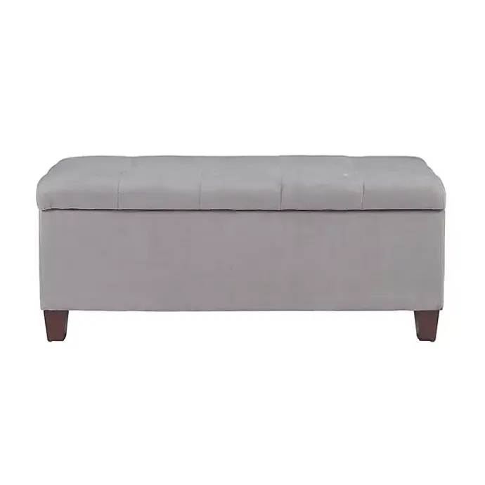 Outlet Kirklands Home Amelia Tufted Shoe Storage Ottoman Bench Gray