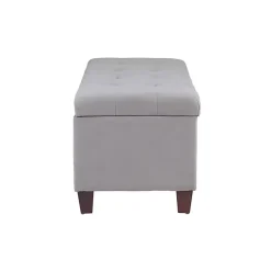 Outlet Kirklands Home Amelia Tufted Shoe Storage Ottoman Bench Gray