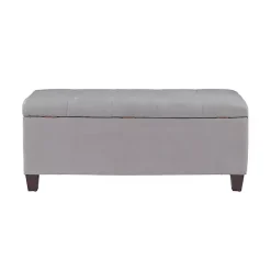 Outlet Kirklands Home Amelia Tufted Shoe Storage Ottoman Bench Gray