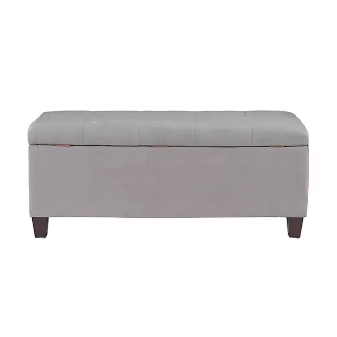 Outlet Kirklands Home Amelia Tufted Shoe Storage Ottoman Bench Gray