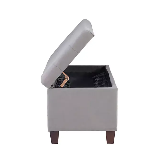 Outlet Kirklands Home Amelia Tufted Shoe Storage Ottoman Bench Gray
