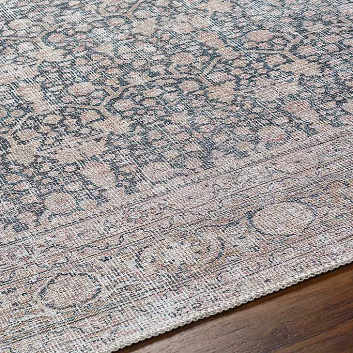 Kirklands Home Amelie Black Traditional Washable Area Rug, 7x10