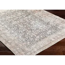 Kirklands Home Amelie Black Traditional Washable Area Rug, 7x10
