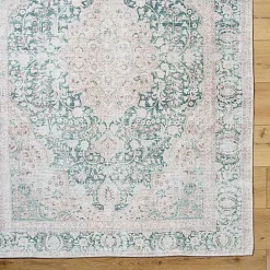 Discount Kirklands Home Amelie Green Traditional Washable Area Rug, 5x7