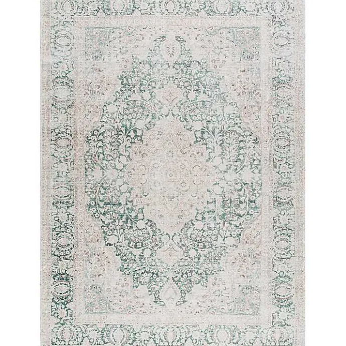 Kirklands Home Amelie Green Traditional Washable Area Rug, 6x9
