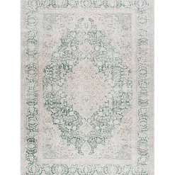 Kirklands Home Amelie Green Traditional Washable Area Rug, 7x10