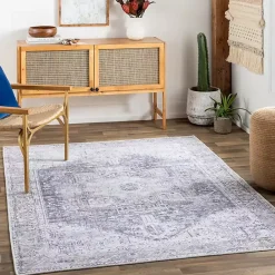 Best Kirklands Home Amelie Navy Blue Classic Washable Area Rug, 6x9