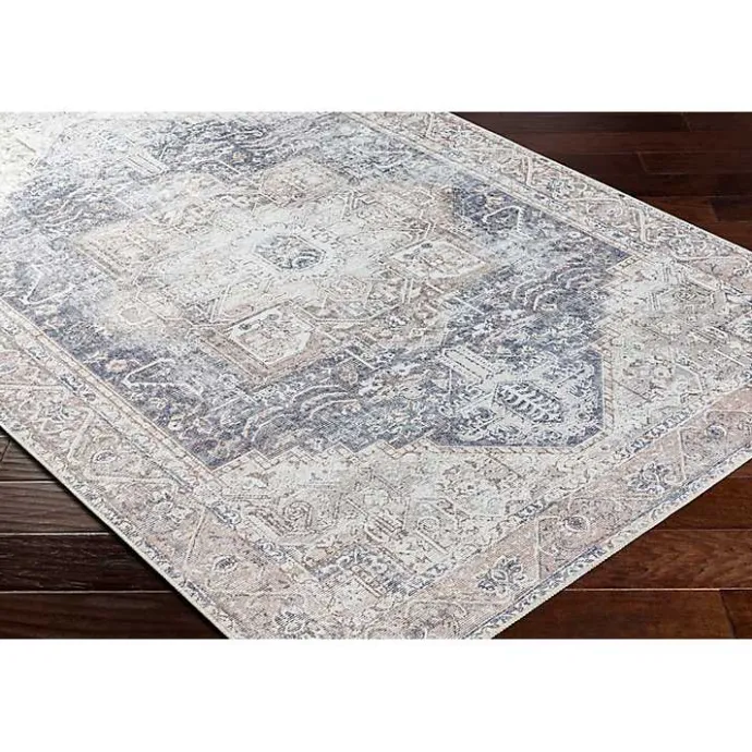 Hot Kirklands Home Amelie Navy Blue Classic Washable Area Rug, 8x12
