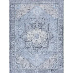 Online Kirklands Home Amelie Silver Classic Washable Area Rug, 5x7 Blue