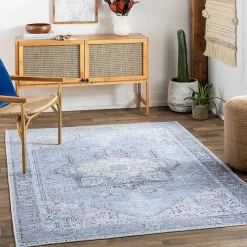 Outlet Kirklands Home Amelie Silver Classic Washable Area Rug, 6x9 Blue