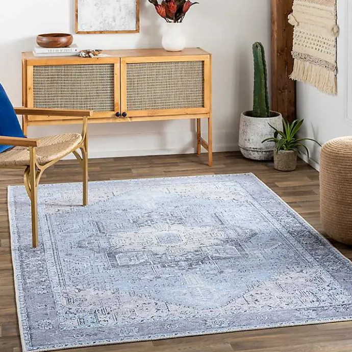 Outlet Kirklands Home Amelie Silver Classic Washable Area Rug, 6x9 Blue