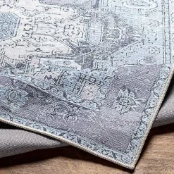 Clearance Kirklands Home Amelie Silver Classic Washable Area Rug, 8x12 Blue