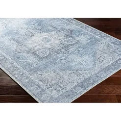 Clearance Kirklands Home Amelie Silver Classic Washable Area Rug, 8x12 Blue