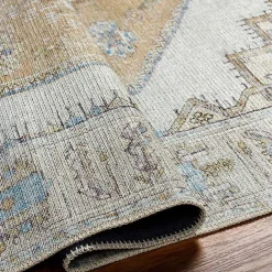 New Kirklands Home Amelie Yellow Traditional Washable Area Rug, 7x10