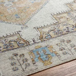 New Kirklands Home Amelie Yellow Traditional Washable Area Rug, 7x10