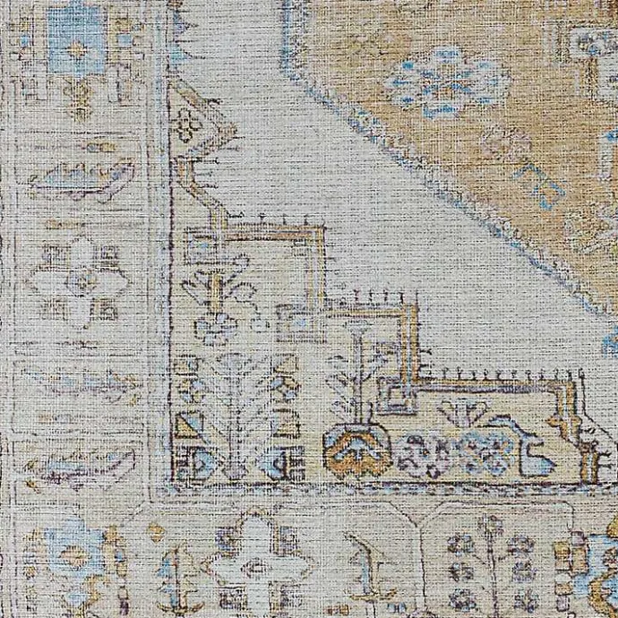 New Kirklands Home Amelie Yellow Traditional Washable Area Rug, 7x10