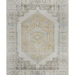 Discount Kirklands Home Amelie Yellow Traditional Washable Area Rug, 8x12