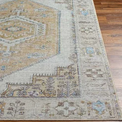 Discount Kirklands Home Amelie Yellow Traditional Washable Area Rug, 8x12