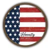Discount Kirklands Home American Flag Personalized Brown Frame Wall Plaque