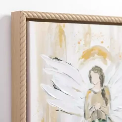 Best Kirklands Home Angel Holding Wreath Framed Canvas Art Print White