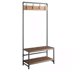 Discount Kirklands Home Annalee Industrial Metal and Wood Hall Tree