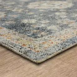 New Kirklands Home Anthracite Granary Floral Runner, 2x10 Blue