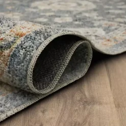Discount Kirklands Home Anthracite Granary Floral Area Rug, 8x10 Blue