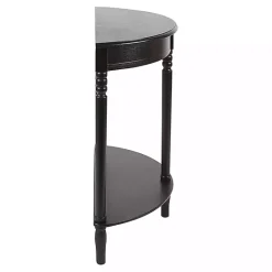 Online Kirklands Home Antique Half Round Console Table Black