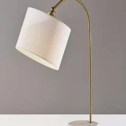 New Kirklands Home Antique Brass Arc Table Lamp White