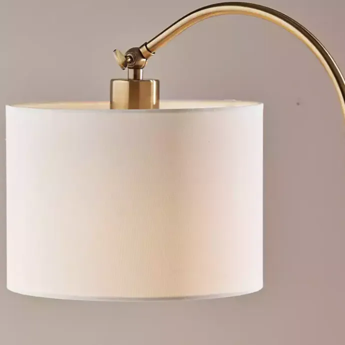 New Kirklands Home Antique Brass Arc Table Lamp White
