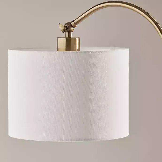 New Kirklands Home Antique Brass Arc Table Lamp White
