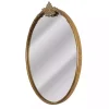 Kirklands Home Antique Brass Metal Ornate Round Mirror