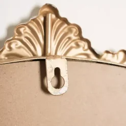 Kirklands Home Antique Brass Metal Ornate Round Mirror
