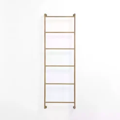 New Kirklands Home Antique Brass Metal Wall Ladder Gold