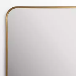 Outlet Kirklands Home Antique Brass Nouveau Linear Curved Corner Mirror Gold