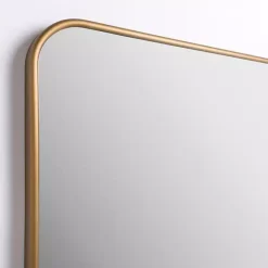 Outlet Kirklands Home Antique Brass Nouveau Linear Curved Corner Mirror Gold