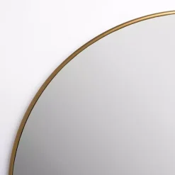 New Kirklands Home Antique Brass Nouveau Linear Round Mirror Gold