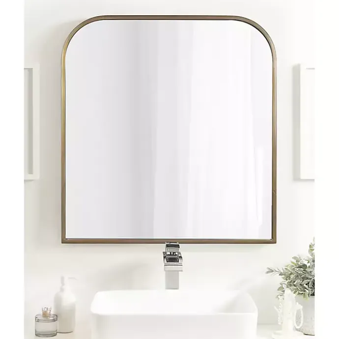 Best Kirklands Home Antique Brass Wide Arch Wall Mirror Gold