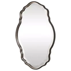 Sale Kirklands Home Antique Bronze and Silver Curved Wooden Mirror