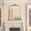 Discount Kirklands Home Antique Gold Metal Baroque Arch Wall Mirror