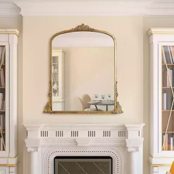 Discount Kirklands Home Antique Gold Metal Baroque Arch Wall Mirror