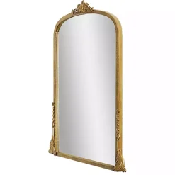 Discount Kirklands Home Antique Gold Metal Baroque Arch Wall Mirror