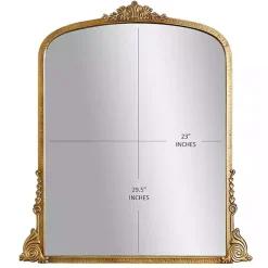 Discount Kirklands Home Antique Gold Metal Baroque Arch Wall Mirror
