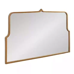 Hot Kirklands Home Antique Gold Metal Wide Arched Wall Mirror
