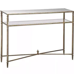 Kirklands Home Antique Mirror Top Console Table Gold